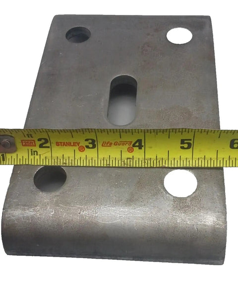 Beefy U-Bolt Kit For Trailer Axles Five Eighths Inch By Four Inch By Eight And A Half Inch With Tie Plates And Nuts, Easy Install For Securing Axles To Two Inch Wide Leaf Springs, steel tie plate with tape measure