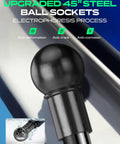 Close-up of upgraded steel ball socket for Set Of 2 Rear Window Glass Lift Supports Gas Struts Replacement.