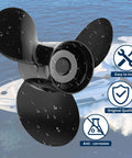 13 Inch Diameter Aluminum Boat Propeller For Mercury Outboards 40 To 150 HP Upgrade And Backup, 19 Pitch, 3 Blade, 15 Spline