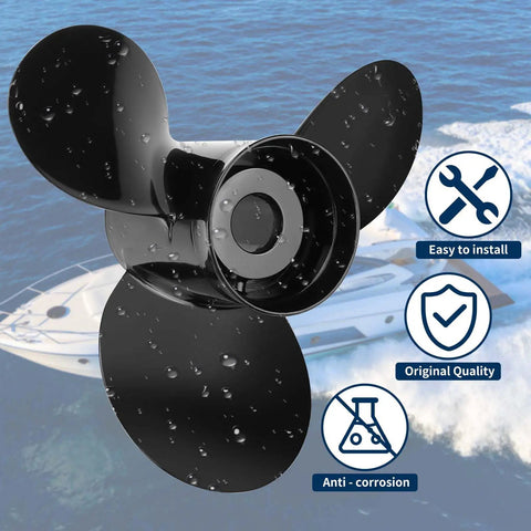 13 Inch Diameter Aluminum Boat Propeller For Mercury Outboards 40 To 150 HP Upgrade And Backup, 19 Pitch, 3 Blade, 15 Spline