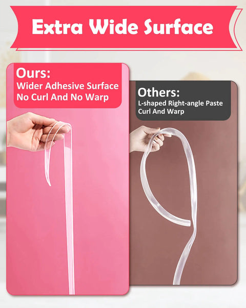 Extra wide surface comparison for Clear Baby Proofing Edge Protectors And Soft Corner Guards with strong adhesive.