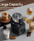 4-In-1 Milk Frother And Warmer For Hot Or Iced Lattes Cappuccinos And Macchiatos, Barista-Grade Foam Electric Steamer 12.5oz