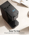 All In One Compact Coffee Maker For K Cup Pods Ground Coffee And Tea Leaves Brews Dope Hot Bold And Over Ice In 6 To 16 Oz Sizes Perfect For Small Kitchens Dorm Rooms Or Office Black Version Two with intuitive buttons on countertop