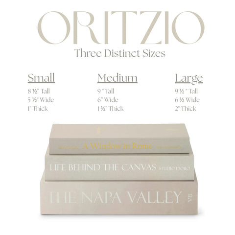 Stacked Nine Faux Books With Hidden Storage Set For Modern Shelves And Coffee Tables in three sizes, neutral color