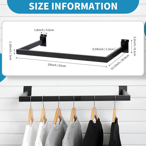 Slatwall U Shaped Hangrail 24x12 Inch Tubing For Retail Displays And Home Garment Storage Durable Steel With Powder Coat
