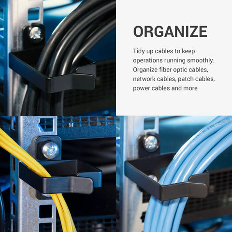 Organize Your Server Rack With D Ring Cable Management Hooks Set 10 Piece Bracket Organizer for cables on server racks