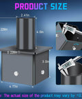 Heavy Duty 2-3/8 Inch Vertical Tenon Pole Adapter For 5 Inch Square Light Poles Rust Proof Slip Fitter Mount For Outdoor Parking Lot Street Shoebox Area Lights Universal Slide Fit Converts Square Poles To Round Fixtures with dimensions and close-up details