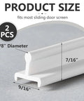Two Pack 72 Inch Vinyl Sliding Screen Door Replacement Track Bottom Rail, white vinyl channel close-up with dimensions.