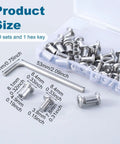 Top Shelf Stainless Steel Hex Socket Cap Bolts With Barrel Nuts And Hex Wrench M4 X 8MM Binding Post Screws Rust Resistant Hardware Kit with sizes.