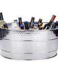 Aspen Heavy-Duty Oval Stainless Steel Drink Cooler For Parties 25-Quart Large Ice Bucket For Drinks Holds Up To 30 Bottles Or 15 Bottles Of Wine With Ice Keeps Beverages Cold For Any Backyard Bash