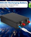Portable Active Loop Antenna 0.5MHz To 500MHz With 30 Decibel Gain showing 1800mAh battery and Type-C charging port