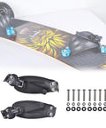 Two Piece Skateboard Foot Holder Set For Longboards And Scooters Aluminum Nylon with screws and washers shown