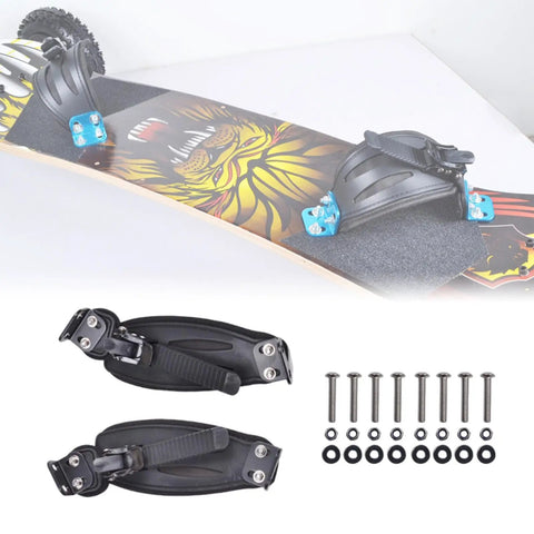 Two Piece Skateboard Foot Holder Set For Longboards And Scooters Aluminum Nylon with screws and washers shown