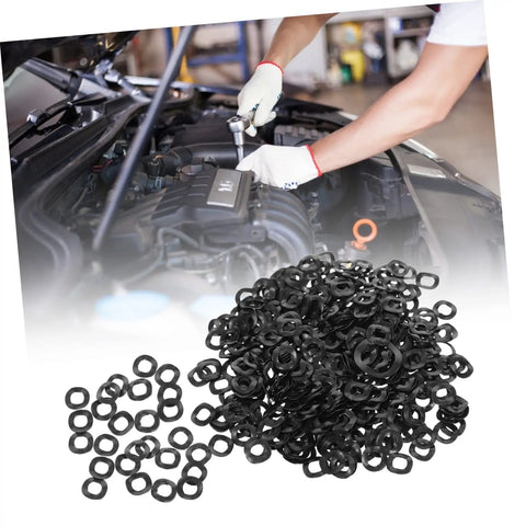 500-Piece Spring Wave Washer Kit For Screws And Bolts, Pro-Grade Steel Wave Washers Prevent Loosening, Reduce Friction, Smooth Surface For Auto, Home, And Shop DIY Projects, in black