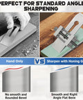 Comparison of hand honing versus Chisel Sharpening Jig With Lightweight All Metal Honing Guide System on a whetstone.