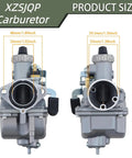 Bolt-On Carburetor Upgrade Kit For Predator 212cc And Honda Clone Engines Including 26mm Carbs, 38mm Air Filter, dimensions shown