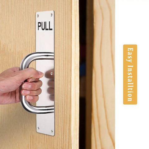 Stainless Steel Door Handle Set 2 Pack Pro Grade Heavy Duty Pull And Push Plate For Commercial Sliding Doors With Screws Aluminum Alloy Construction Rust Resistant Design For Long Lasting Performance, pull plate on wood door