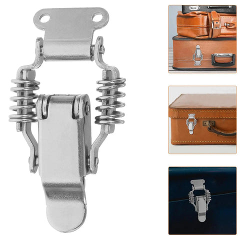 Heavy Duty 4 Pack Iron Toggle Latch Clamps With Double Spring Design For Secure Locking Great For Industrial Toolboxes, RV Cabinets, And Gear Cases Plus Durable Steel Construction That Holds Tight Under Pressure close-up view of a single toggle latch with double springs