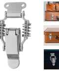 Grab These Awesome 4 Pcs Iron Spring Toggle Latch Clamps For Your Industrial Toolboxes With Duckbill Shock Absorption To Keep Gear Safe And Secure During Rough Hauls - close-up of iron spring toggle latch with springs.