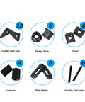 58 Piece Beefed Up Milling Hold Down Clamp Set With 5/8 Slot And 1/2-13 Stud, Includes TN-0212 T Nuts, 12 ladder mat iron, 6 flange nuts.