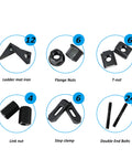 Hold Down Clamp Clamping Complete Set Kit For Bridgeport Mill Machine Featuring Durable Tool Steel Construction showing nuts and clamps, essential for secure workholding.