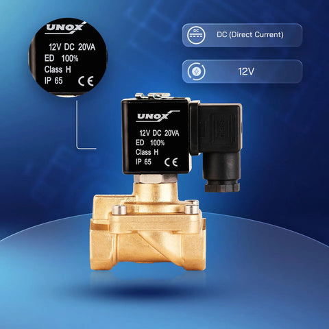 3/8 Inch NPT Solenoid Valve 12V DC Brass Normally Closed Multi Purpose Control Valve For Water Air And Gas With Durable Brass Construction