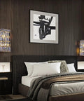 Indoor Modern Two Light Crystal Wall Sconce, Chrome Wall Mount Lamp With Hanging Crystal Balls in bedroom setup