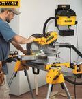 Heavy-Duty Wall-Mount Wet-Dry Vacuum For Garage And Shop, 6 Gallon Capacity, 5 Peak HP Motor installed near saw