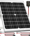 20W Waterproof Solar Panel Kit With MPPT Controller, Trickle Charger And Battery Maintainer for Boats Cars RVs Motorcycles Marine And Automotive Use