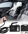 Ultra High Pressure Handheld Steam Cleaner For Auto Detailing And Home Use shown cleaning car interior with steam nozzle and accessories