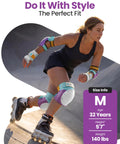 Adult wearing Bike Knee Pads For Skating Pro Grade Shield Safe Gear for skateboarding, size M, in motion, lavender blue color set.