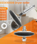 Dryer Repair Kit With Drum Roller Belt And Idler Pulley Replacement For Most Dryers Includes WE03X10008 WE12X10011 And WE12X10013 High Quality Parts