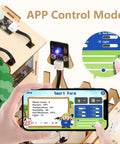 Hands On Smart Farm STEM Kit With ESP32 For Kids 12 And Up, Compatible With Arduino And Scratch, Auto Watering System, Pet Feeder, Solar Windmill, DIY Coding Project Gift For Teens And Adults, app control mode display