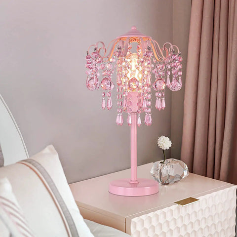 Dope Modern Table Lamp With Chrome Metal And Clear Crystal Shade For Bedroom, Living Room Or Office, Nightstand End Table Light