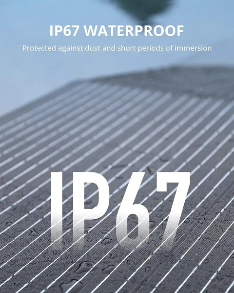 200W Portable Solar Panel For Power Station With Foldable Design And Adjustable Kickstands, IP67 waterproof build shown.