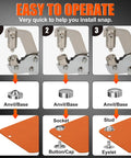 Steps to use Heavy Duty Snap Fastener Tool Kit With Case Must Have Pro Grade 80 Sets Stainless Steel Snaps Replacement Kit