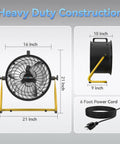 Beastly High Velocity 16 Inch Floor Fan With 3 Speed Settings Delivers 2500 2800 And 3000 CFM Industrial Shop Fan UL Safety Listed