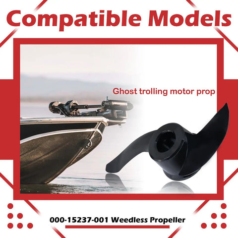 Weedless Propeller For Ghost Trolling Motors, Black Finish, Quiet, Durable Prop That Prevents Weed Tangling, Smooth Power And Easy Install, Fits Ghost Trolling Motor Propellers, Perfect For Weedy Water Fishing