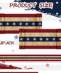 Product size display of Patriotic Flag Bunting Set, 2 Pack Of 2x20 Ft Outdoor Banners with retro star design for July 4th decorations.