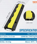 5 Pack Dual Channel Rubber Cable Protector Ramp Beefy For Indoor Outdoor Use Heavy Duty Hose And Wire Cover 12000 Lbs Per Axle Capacity Flip Open Top Driveway Traffic Speed Bump Includes 50 Ft Warning Tape