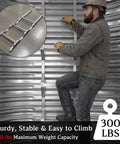 Aluminum Egress Window Well Ladder 3 Step With Hook, Basement Escape Ladder Fits 4-5 Ft Window Wells, 14 Inch Rung Spacing, 50 Inch Height, 300 Lb Capacity, No-Hassle Safe Emergency Home Access installed in metal window well