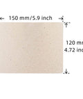 Microwave Waveguide Mica Sheet Pack 10 Pieces Cut To Size 150x120mm showing dimensions and beige heat-resistant material