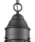 Top view of Onion Outdoor Pendant Light With One Bulb, Oil Rubbed Bronze Finish, with hanging loop detail.