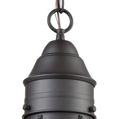 Top view of Onion Outdoor Pendant Light With One Bulb, Oil Rubbed Bronze Finish, with hanging loop detail.