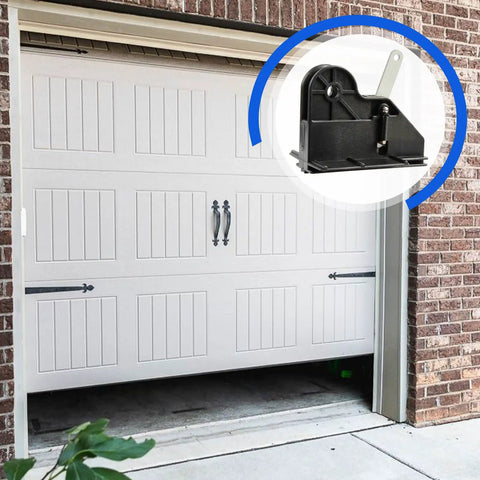 Screw Drive Carriage Pull Replacement For Garage Door Opener Plug And Play Durable Alloy Steel Fits Most Screw Drive Openers 36179RS 34107RS Aftermarket, shown in installation view with a garage door.