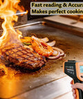Infrared Temperature Gun For Cooking, Fast Non-Contact Thermometer With Wide -58 To 1022 F Range, Switchable Fahrenheit And Celsius, Ideal For Grilling, BBQ, Smoking, Candy Making And Roasting on steak and shrimp
