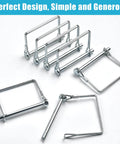40 Pack Square Trailer Hitch Pins, 1/4 Inch Diameter Carbon Steel Locking Pins for Couplers, PTO Pins shown in various positions