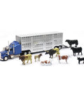 Country Life Die Cast Truck And Trailer Livestock Playset With Ten Cattle For Realistic Rural Farm Fun And Imaginative Play Ages Eight Plus