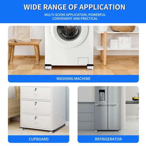 Expandable Appliance Roller Dolly For Washer And Dryer With Heavy Duty 661 Lb Capacity beneath washing machine, cupboard, and refrigerator
