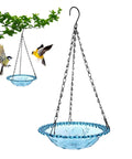 2 Pack Hanging Bird Bath And Feeder Set For Outdoors Multi Purpose Water Bowl Bathing And Feeding Station For Garden Birds Blue Plastic Outdoor Bird Waterer Easy To Hang Great For Bird Watching